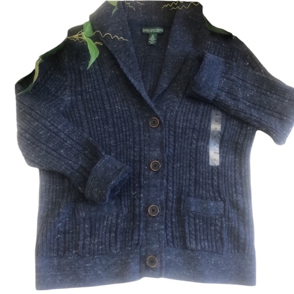 Lauren Jean Co. Navy V -Neck Cardigan Sweater M. - Picture 5 of 8
